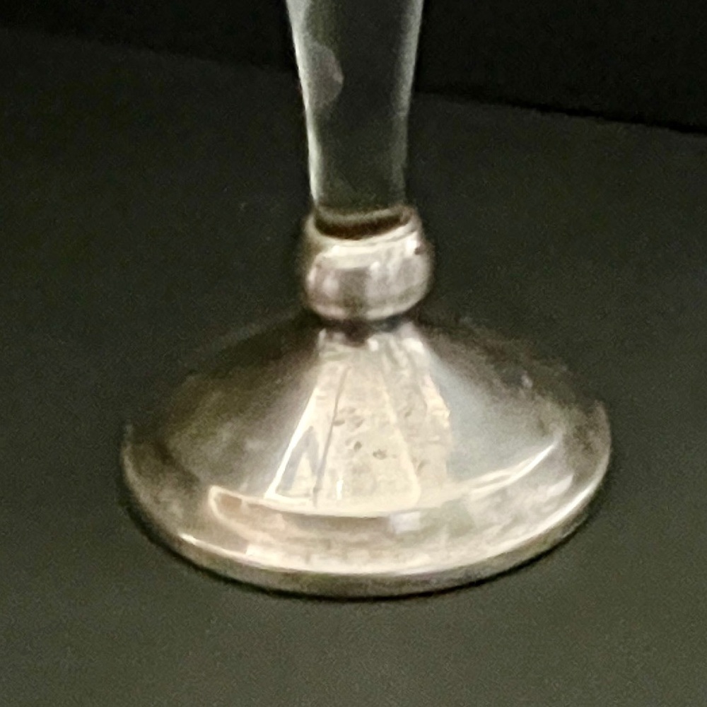 Vintage Webster Co. Sterling Silver Weighted Glass Bud Vase - Picture 5 of 9